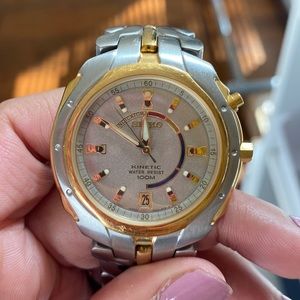 Seiko Kinetic 100M Water Resistant Watch 5M42-0L89